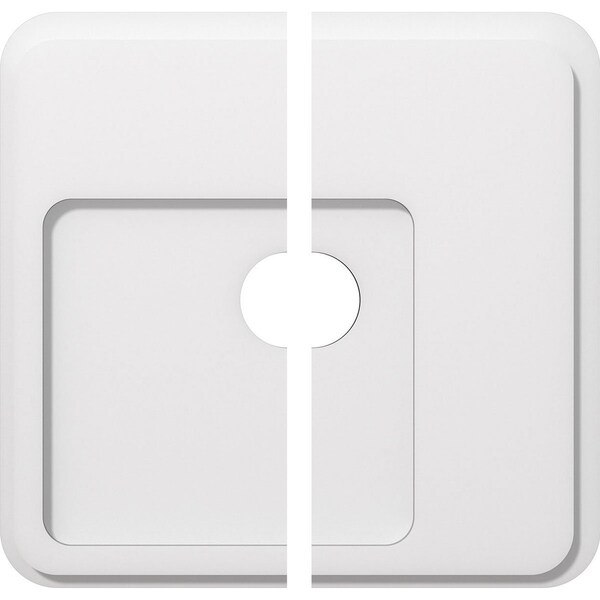 Ekena Millwork Lucan Architectural Grde PVC Contemporary Ceiling Medallion, Two Piece, 18"OD x 3"ID x 6 1/4"C x 1"P CMP18LN2-03000 - main